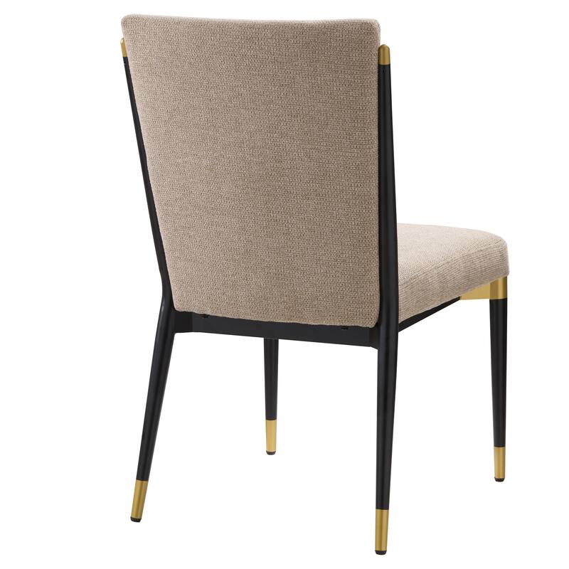 Christopher Knight Home - Modern Upholstered Metal Base Dining Chair with Solid Back (Set of 2)