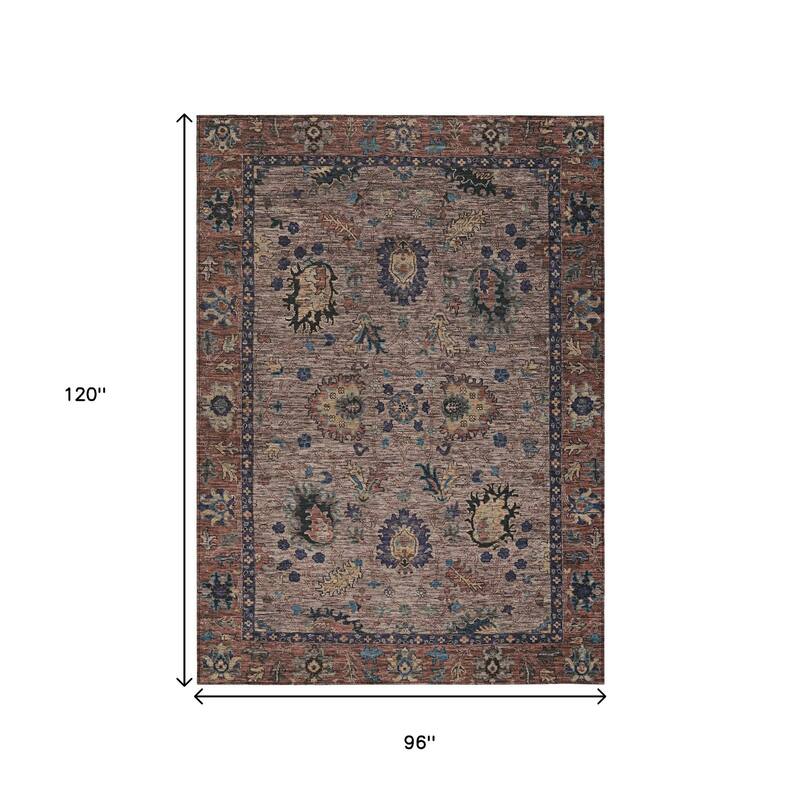 HomeRoots Floral Traditional Rectangle Outdoor Rug