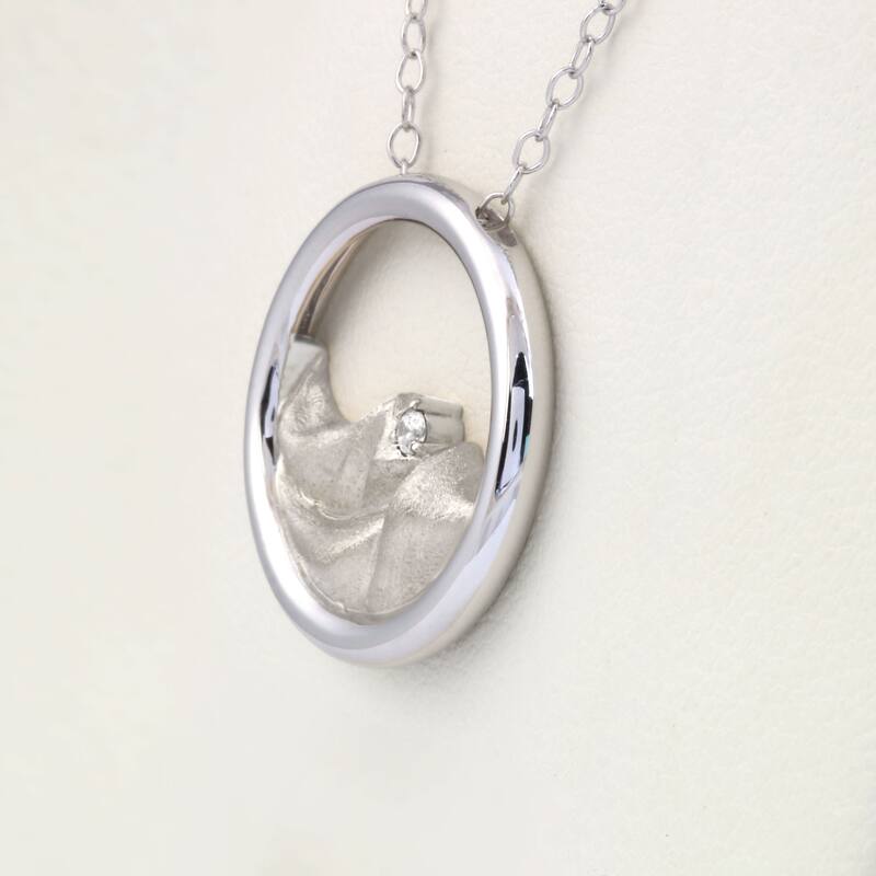 1/20ct Diamond Four Elements of Nature-Earth Pendant Necklace in Silver for Women