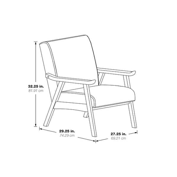 dimension image slide 1 of 2, Weldon Mid-Century Fabric Upholstered Chair