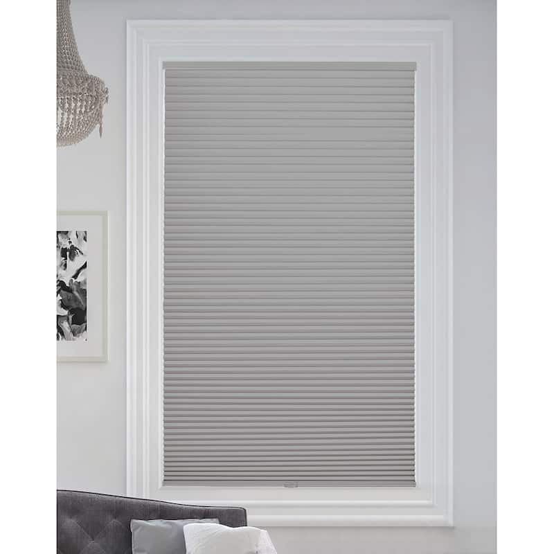 BlindsAvenue Cordless Blackout Cellular Honeycomb Shade, 9/16" Single Cell, Gray Sheen