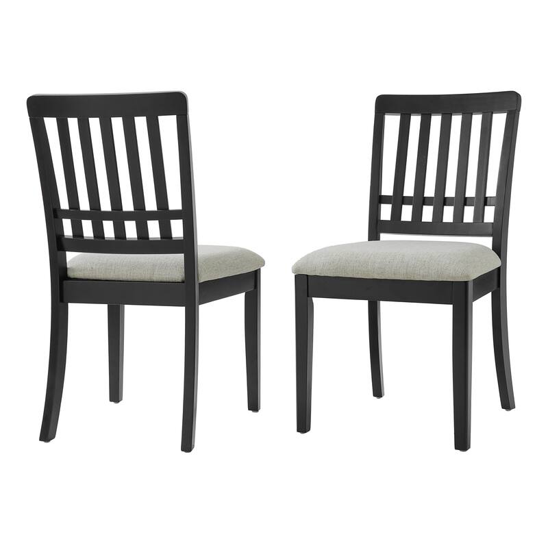 2-Piece Modern Scandinavian Dining Chairs, Curved Wood Backrest with Gray Fabric Seat, Finish for Dining Room and Apartment