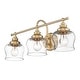 preview thumbnail 2 of 6, Wry Lighting Daphne 3-light Vanity in Brushed Champagne Brass