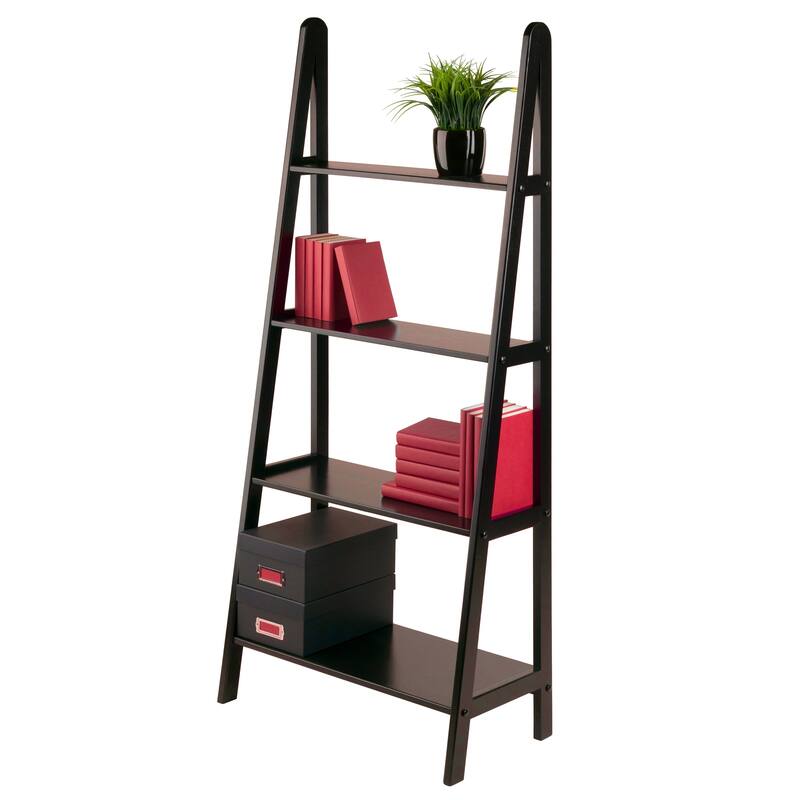 Avalon 4-Tier A-Frame Shelf, Espresso - 24.96 x 12.91 x 58.43 inches
