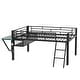 preview thumbnail 5 of 9, LED Design Gaming Mid Loft Bed with Desk, Full