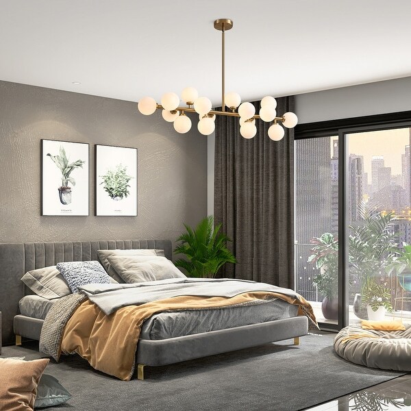 Gold modern chandelier for bedroom on sale