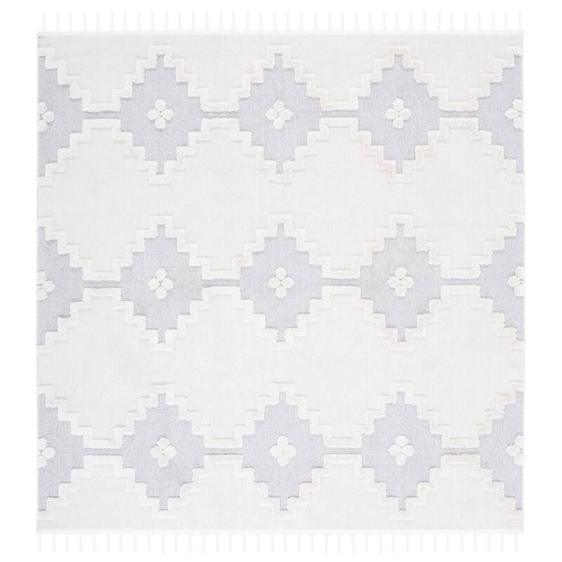 SAFAVIEH Handmade Marrakech Zinayda Traditional Rug - 6'7" Square - Ivory/Grey
