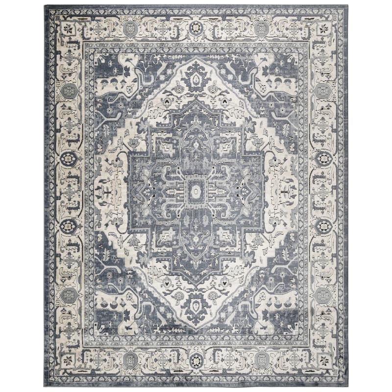 Nourison Quarry Indoor only Persian Area Rug - 7' 10" x 9' 10" - Navy/Ivory