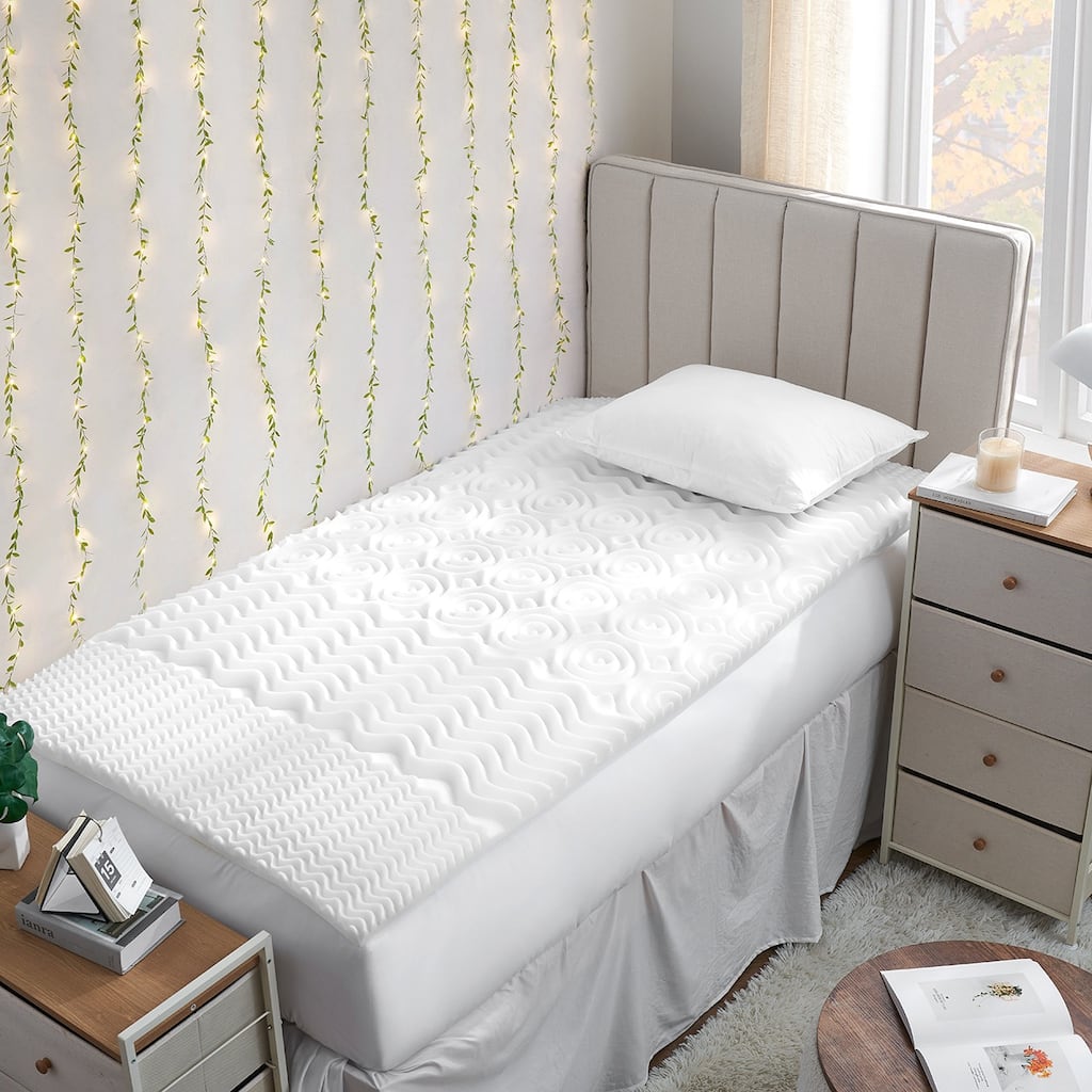 USA Made 2" Egg Crate Twin XL Memory Foam Topper