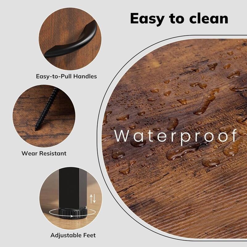 9 Drawers Dresser for Bedroom, Tall Fabric Closet Chests Organizer Tower Furniture with Wooden Top