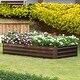 preview thumbnail 1 of 7, Galvanized Steel Rectangular 5.8-Ft x 2.9-Ft Raised Garden Bed Planter, Brown - 11.61" H x 70.15" W x 34.76" D