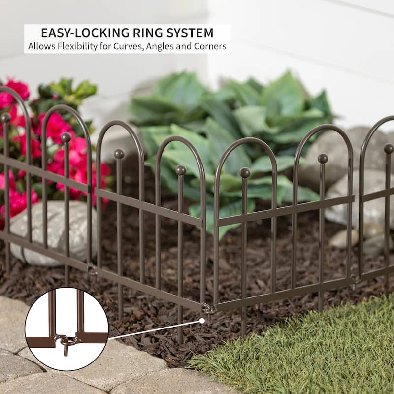 Iron Fence Wrought Iron Edging with Ground Stakes and Gunmetal Finish