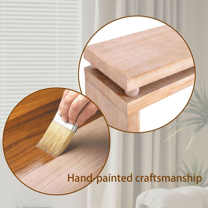 Slim Entryway Table Narrow Irregular Console Table with Bead Detail Wood Sofa Table Hallway Table with Natural Finish
