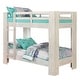 preview thumbnail 3 of 4, Sumo Twin Over Twin Bunk Bed, White Solid Wood Frame, Guard Rails