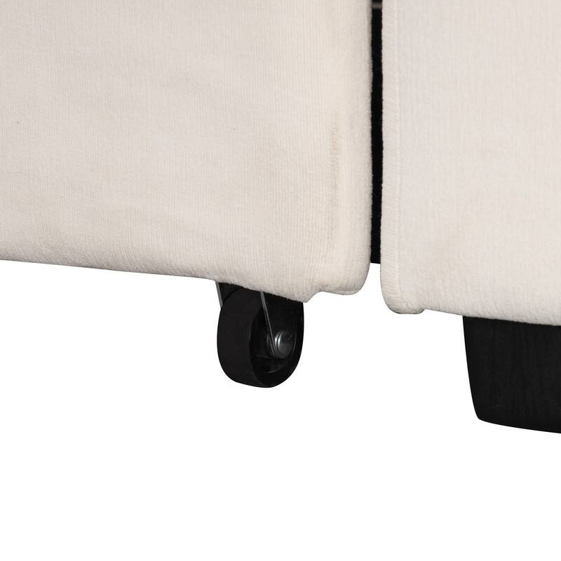 108.3-In Modern U Shape Sectional Sofa,Upholstered Sleeper Sofa with Chaise,Charging Station