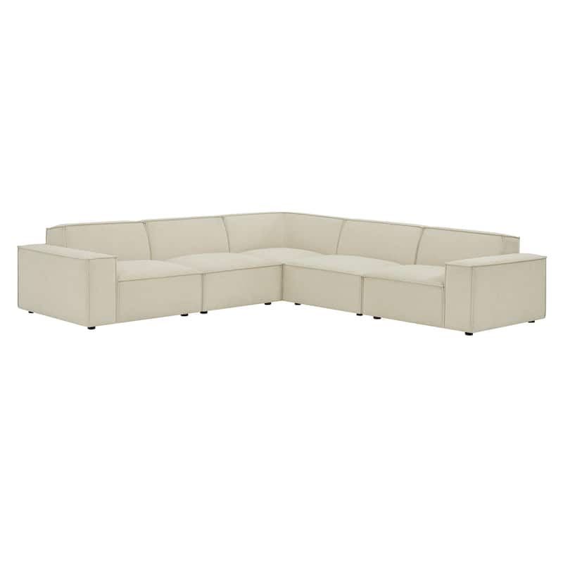 Restore 5-Piece Performance Fabric Upholstered Modular L-Shaped Sofa