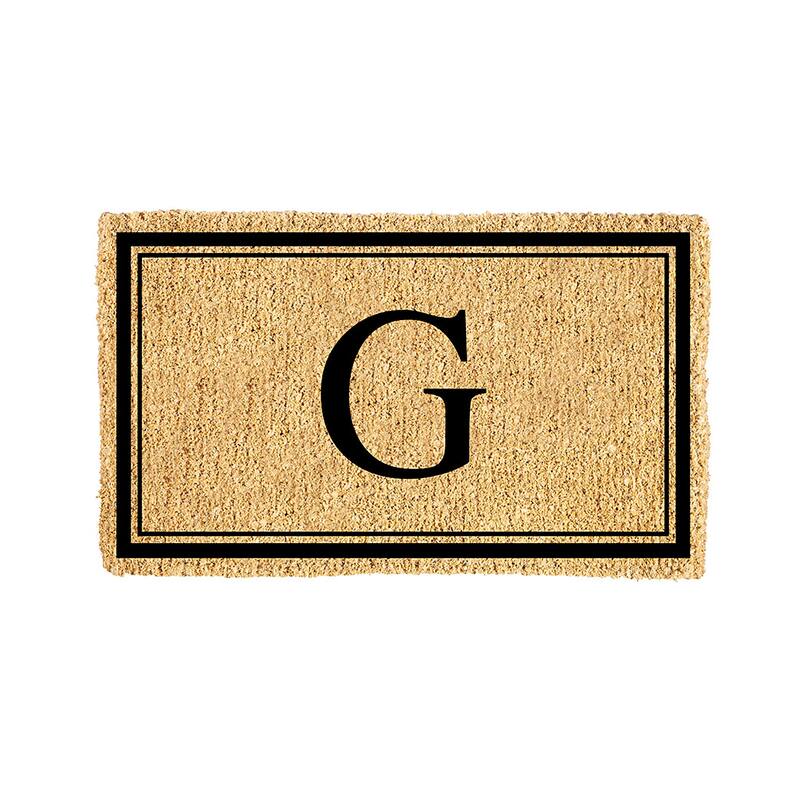28 in. x 16 in. Monogram Coir Mat, Letter "G"
