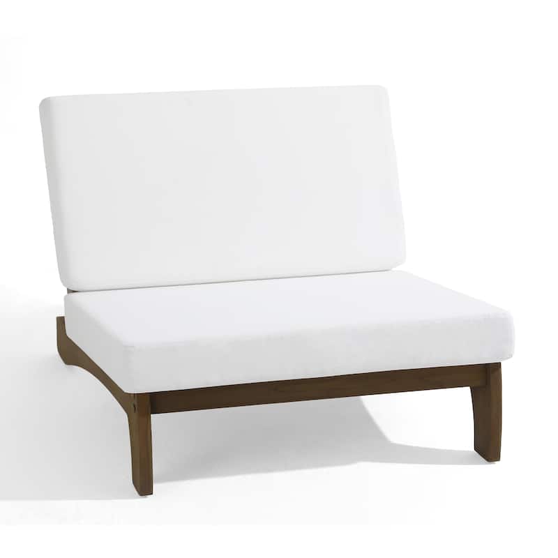 4 Pieces Wood Sectional Sofa Patio Conversation Set With Cushion