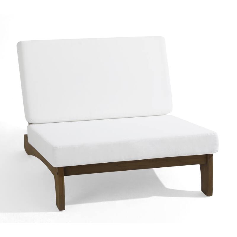 Outdoor 3-Piece Armless Lovesaet Sofa Conversation Set with Table
