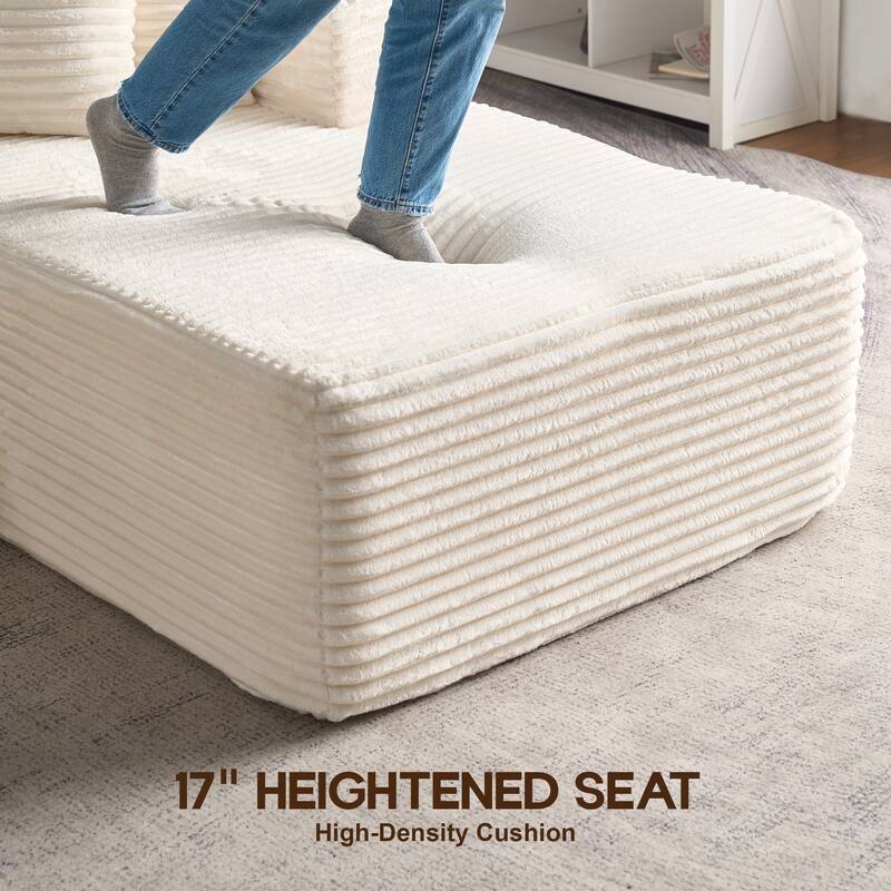 OVIOS All-Foam Plush L-Shaped Sofa​