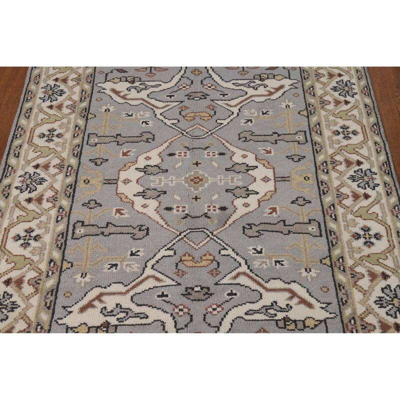 Gray Oushak Oriental Accent Rug Handmade Wool Carpet - 4'2"x 5'11"
