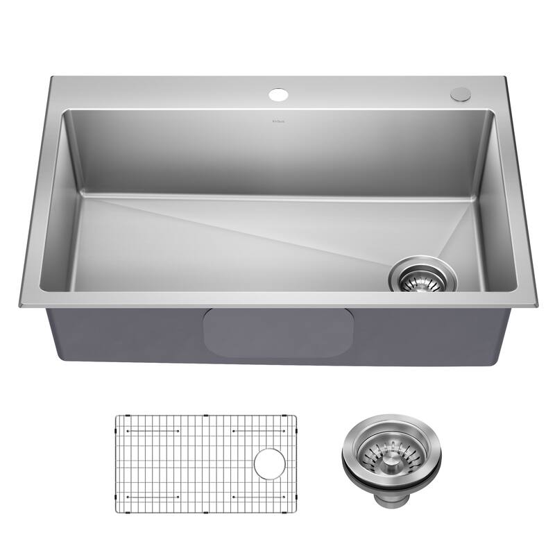 Kraus KHT640-33 Fairlane 33" Drop In Single Basin Stainless Steel - Stainless Steel