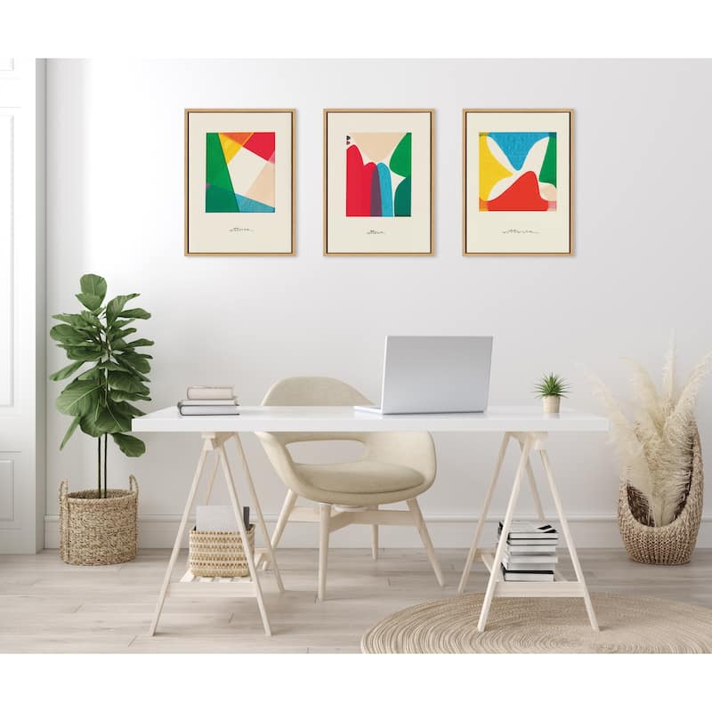 Kate and Laurel Sylvie Colorful Frame Canvas Art Set by Amber Vittoria