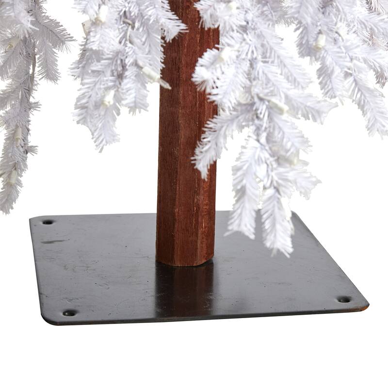 9ft Christmas Tree with Lights & Stand - Festive Holiday Decor, Full & Lush Design - White - 108