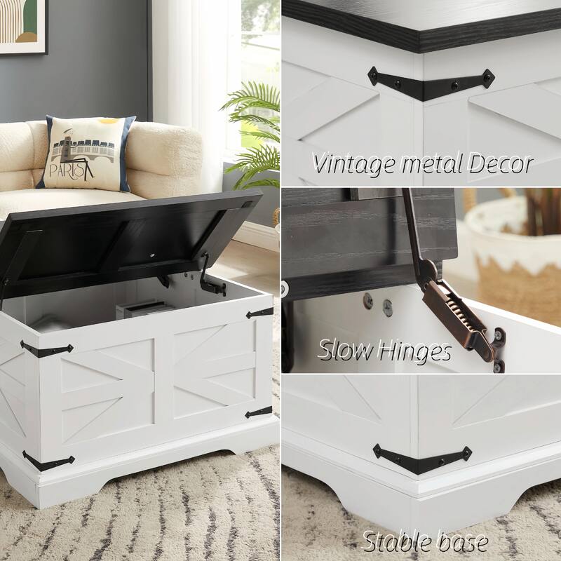 Rustic Barn Design Center Table with Lift Top
