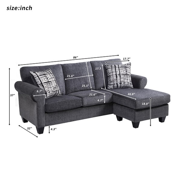 Merax Upholstered Modern Linen Fabric L Shape 3 Seater Convertible Sectional Sofa For Small Space On Sale Overstock 31864561 The material is elastic and has a soft appeal like textile weaves, characterised by its resistance to uv rays and its drying speed. seater convertible sectional sofa