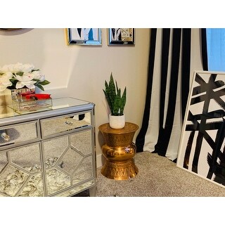 Handmade Hourglass Shape Copper End Table (India)
