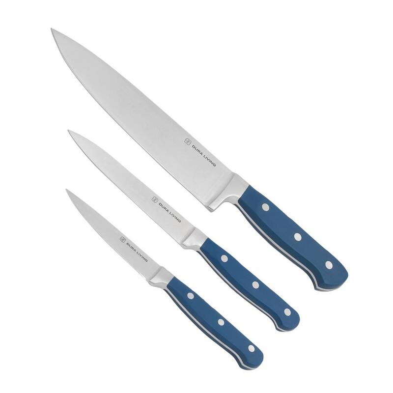 Dura Living Signature Forged High Carbon 3-Piece Kitchen Knife Set - Blue - 3 Piece
