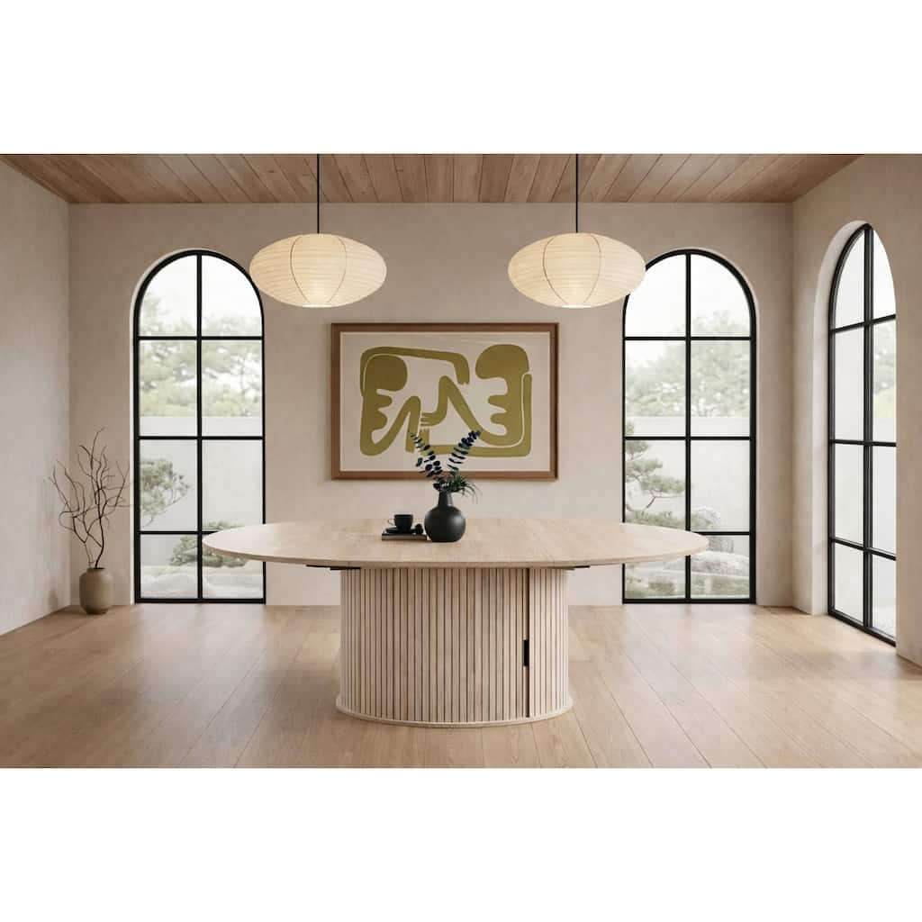 47"-63" Extendable Dining Table For 4-8 With Storage Shelf