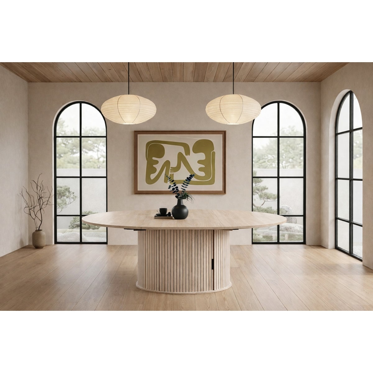 47"-63" Extendable Dining Table For 4-8 With Storage Shelf