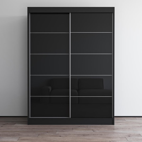 Aria 2 Door Modern High Gloss Wardrobe Armoire On Sale Bed Bath Beyond 28494567