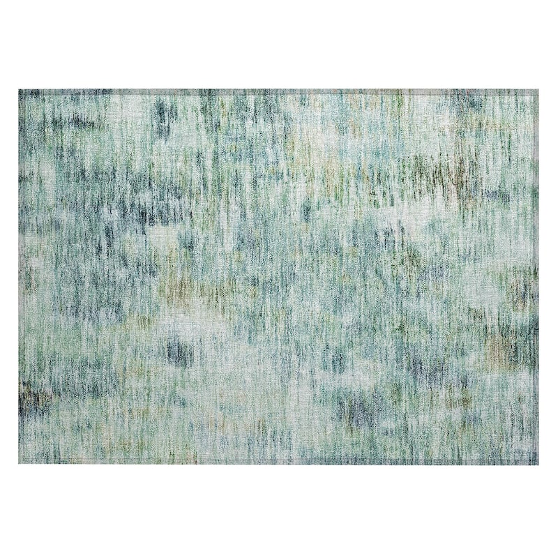 Machine Washable Indoor/ Outdoor Chantille Solid Abstract Rug