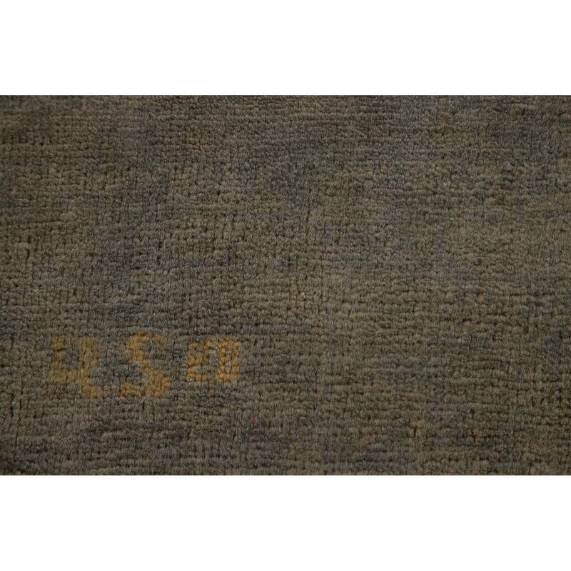 Gray & Beige Gabbeh Oriental Area Rug Handmade Wool Carpet - 7'10" x 9'6"