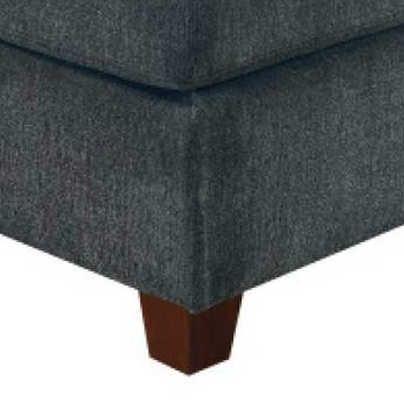 37 Inches Fabric Upholstered Wooden Ottoman, Gray