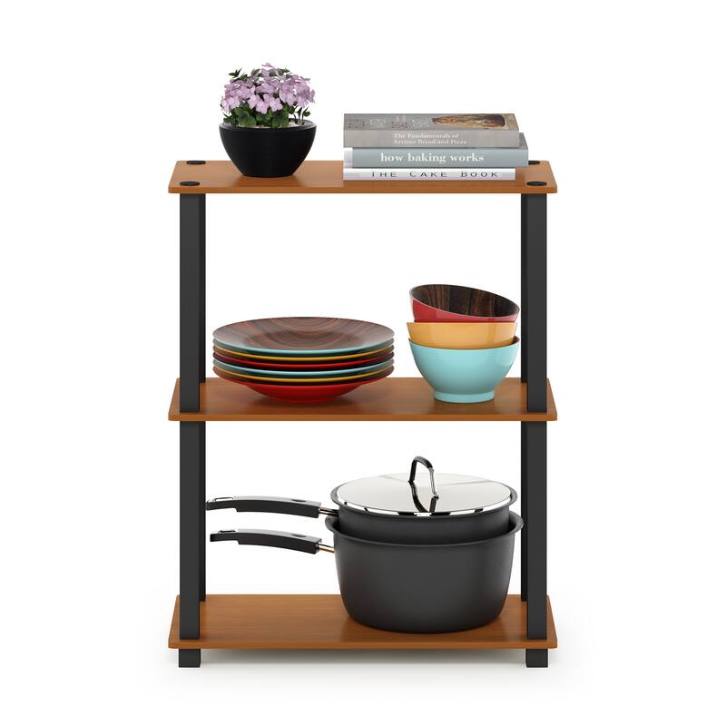 Furinno Turn-S-Tube 3-Tier Compact Multipurpose Shelf Display Rack with Square Tube