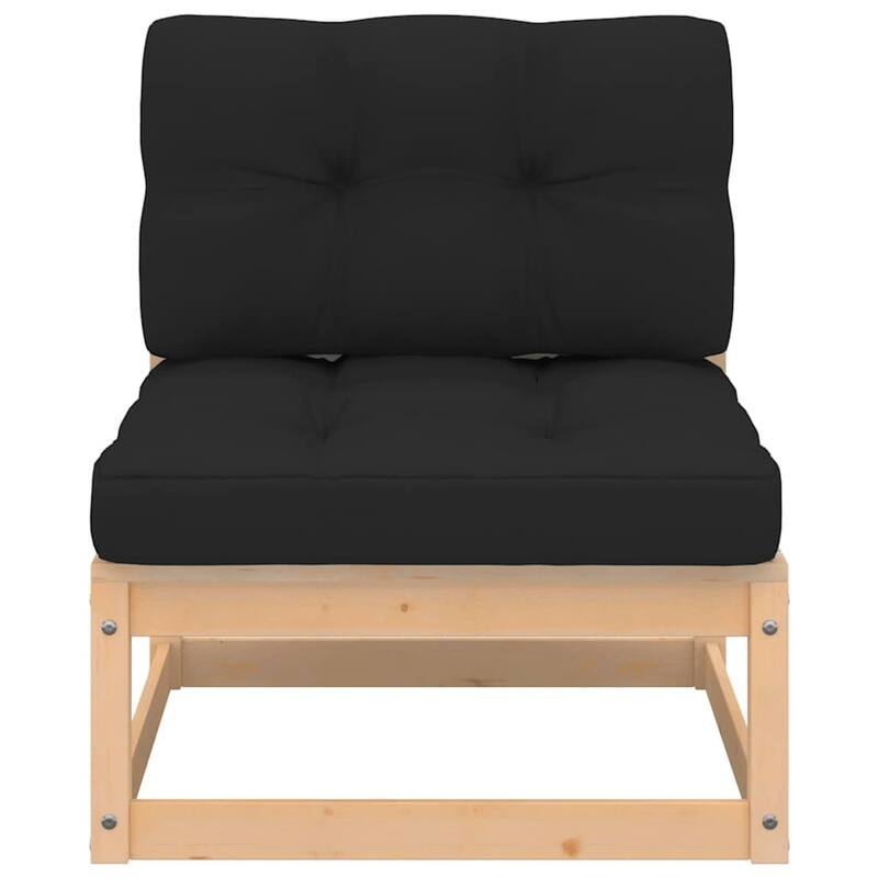 vidaXL Patio Furniture Outdoor Sectional Set with Cushions Solid Wood Pine