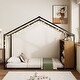 preview thumbnail 4 of 15, Twin Size Metal Bed House Bed Frame with Shelves and Lights Black