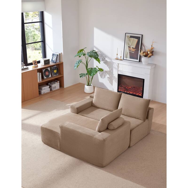 105" Cloud Sectional Couch with L-Shape Chaise,Modern Modular Sofa with Deep Seat, Upholstered Couches for Living Room