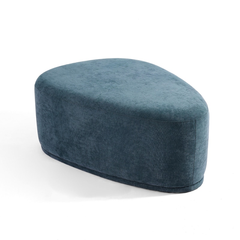 Bonnie 26"/43" W Chenille Small/ Oversized Triangular Cheese Ottoman
