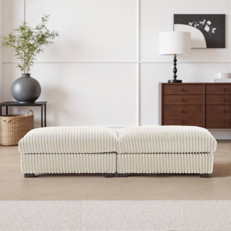 Fauxfur Ottoman Bench