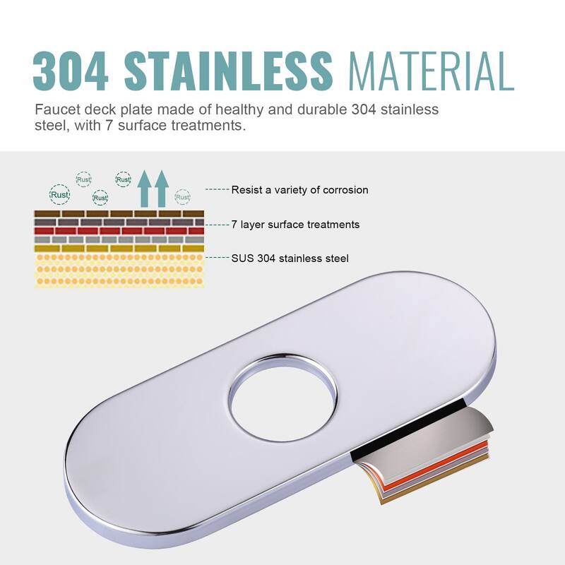 WOWOW 6.3 in. Kitchen Sink Faucet Hole Cover Deck Plate Escutcheon