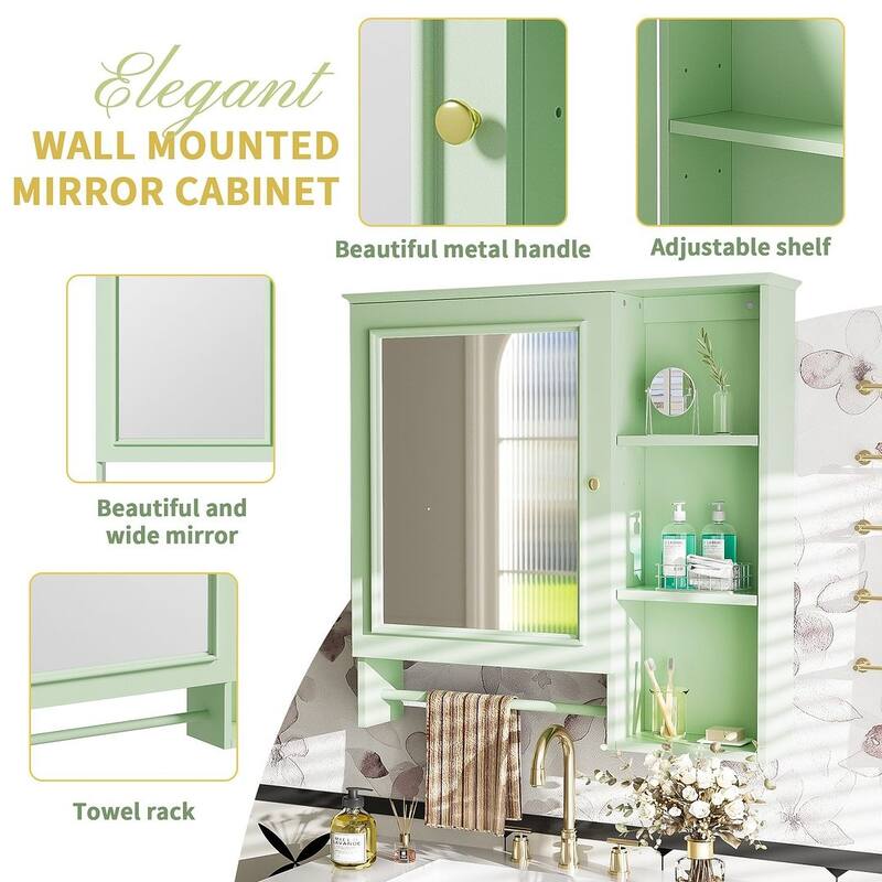 30'' Bathroom Vanity with Top Sink, Freestanding Vanity Set with Mirror Cabinet