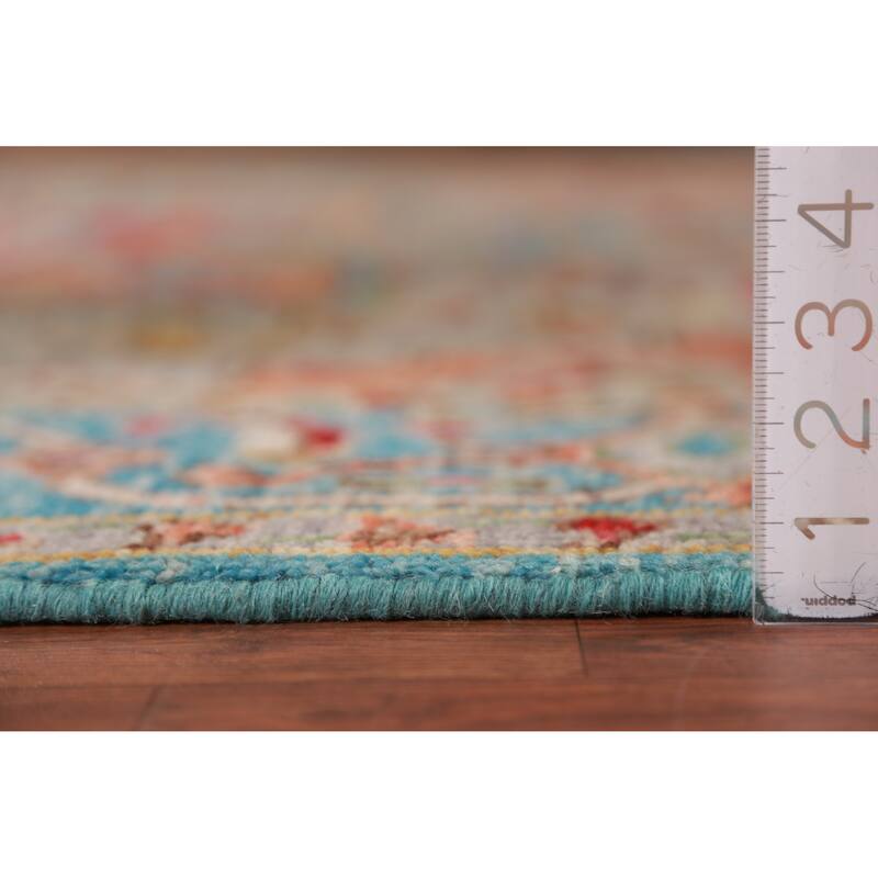 Geometric Oushak Oriental Area Rug Handmade Wool Carpet - 7'9" x 9'11"