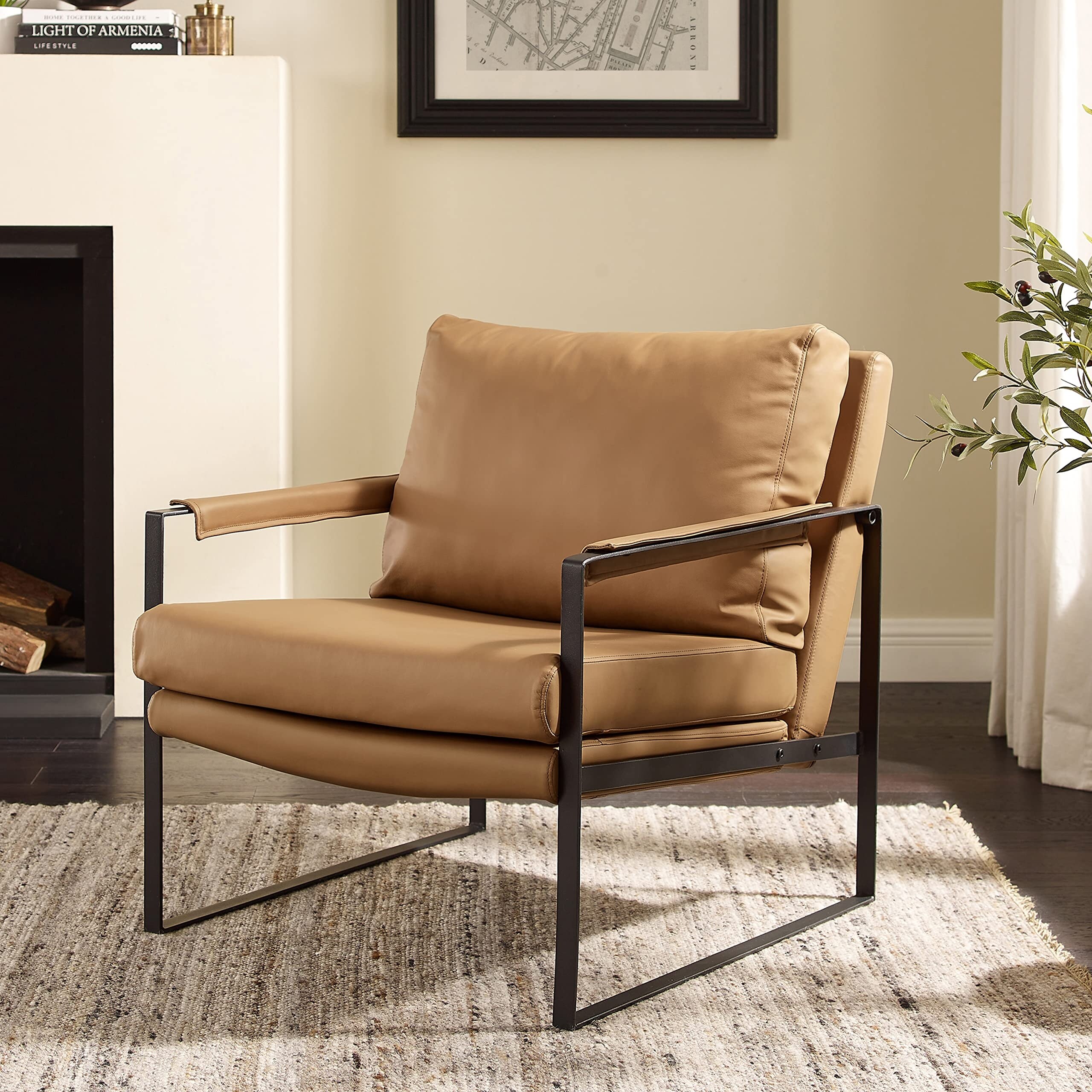 Black metal accent chair cheap