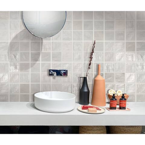 Apollo Tile White 4-in. x 4-in. Matte Glossy Ceramic Mosaic Tile (5.38 Sq ft/case)