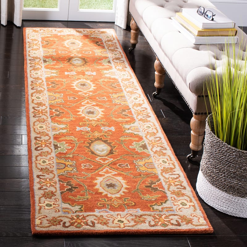 SAFAVIEH Handmade Heritage Dot Daisy Traditional Oriental Wool Rug